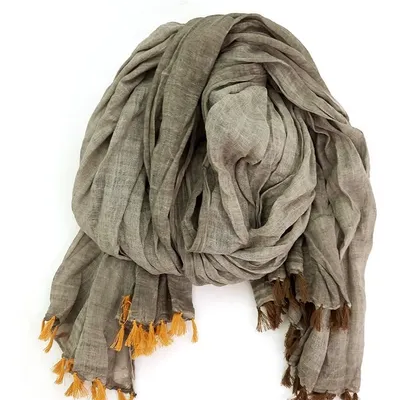 Pañuelo Liso Gris y Ocre
